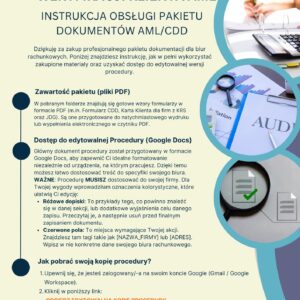 Instrukcja pakietu dokumentów "Onboarding Plus" wraz z linkiem do kopii prodeury AML.